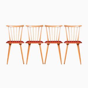 Skandinavische Vintage Stühle mit Kompass Beinen, 4 . Set