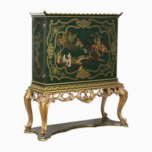 Chinoiserie Bar Cabinet Lacquered Wood, Italy, 1900s