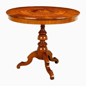 Runder Tisch Rolo mit Furnierter Platte, Nussholz, Ahorn & Ulme, 1800er