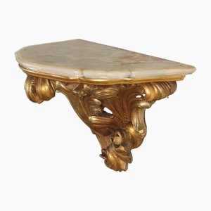 Engraved and Gilded Wood Onyx Drop Shaped Console, 1900s
