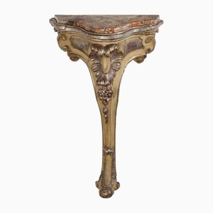 Antique Eclectic Console Table in Carved Wood