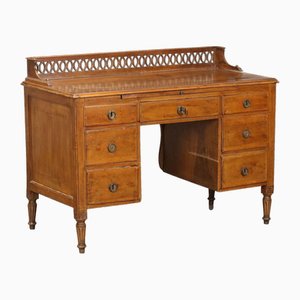 Antiker neoklassizistischer Schreibtisch aus Nussholz
