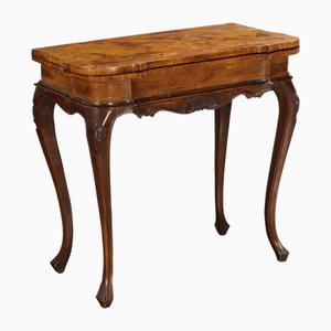 Table de Jeu Baroque Antique en Noyer