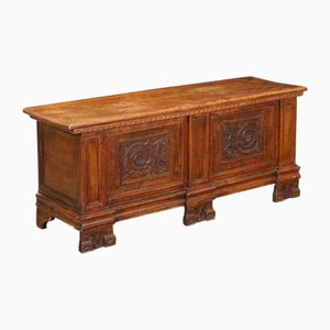 Antique Chest in Walnut with Decorations