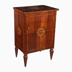 Antique Neoclassical Bedside Table in Walnut
