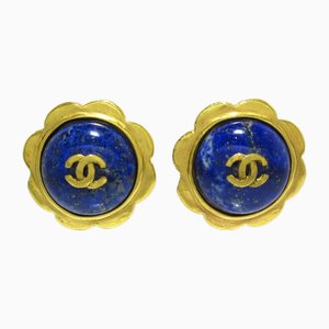 CC Flower Clip-On Earrings from Chanel, Set of 2