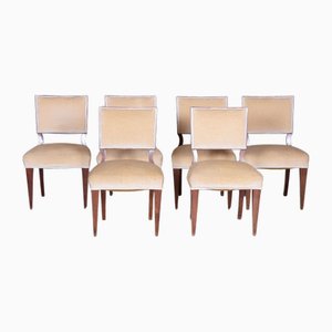 Art Deco Walnut Dining Chairs, France, 1920s, Set of 6