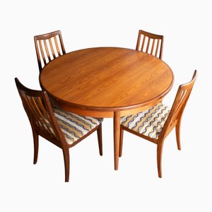 Teak Fresco Dining Table & Chairs by Victor Wilkins for G Plan, 1960s, Set of 5