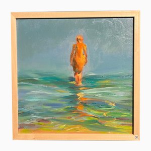 Birgitte Lykke Madsen, Walking at Low Tide, Oil Painting, 2023