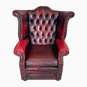 Chesterfield Ohrensessel in Rot