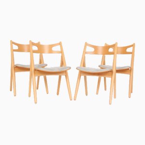 CH29 Stühle aus Buche von Hans J. Wegner für Carl Hansen & Søn, 1950er, 4er Set