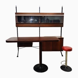 Mueble de bar con taburete de Ico Parisi para Mim, años 60