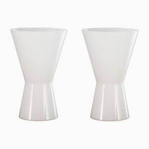 Lámparas de mesa italianas de cristal de Murano, años 80. Juego de 2