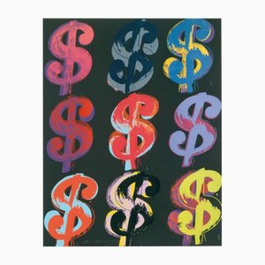 Andy Warhol, $9 (auf Schwarz), Digitaldruck