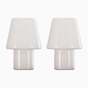 Italienische Mushroom Tischlampen aus Muranoglas, 1980er, 2er Set