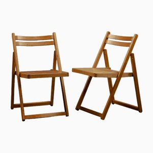 Bauhaus Folding Chairs in Beech, Germany, 1950s, Set of 2