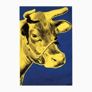 Andy Warhol, vache (bleu et jaune), impression numérique