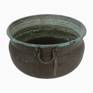 Copper Cauldron with Forged Handles