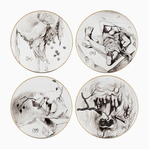 Platos Four Seasons de Salvador Dalì, años 70. Juego de 4
