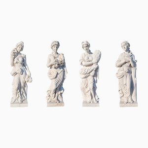 Italian Artist, Four Seasons Statues, Marble, Set of 4