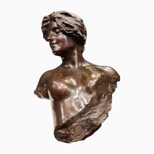 Busto de mujer Art Déco, 1920, bronce