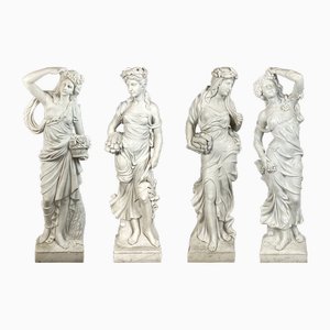 Italian Artist, Four Seasons Statues, Marble, Set of 4