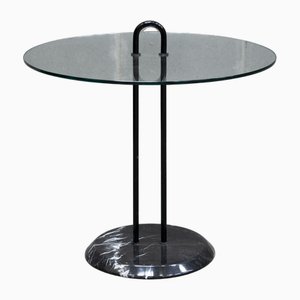 Round Glass and Marble Coffee Table by Vico Magistretti for Cattelan, 1980s