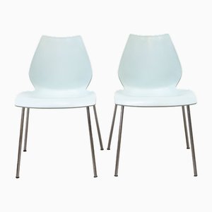 Model Maui Light Blue Chairs by Vico Magistretti for Kartell, 1980s, Set of 2