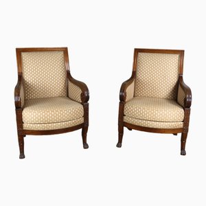 Empire Lounge Chairs in Mahogany, Set of 2