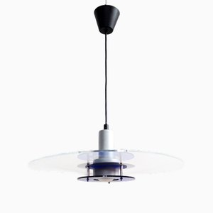 Postmodern Ceiling Lamp in Blue Plastic