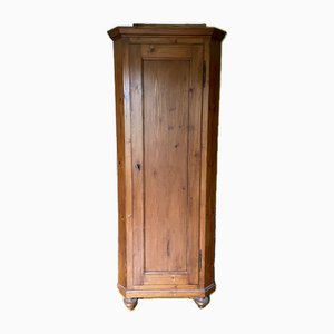 Tall Antique French Corner Cabinet in Fir Wood
