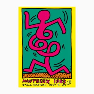 Keith Haring, Festival de Jazz de Montreux, 1983 (rosa), impresión