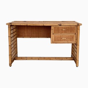 Italian Bamboo and Rattan Desk, 1970s