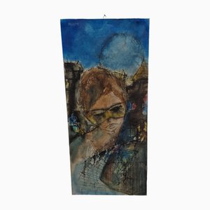 Lorenzo Indrimi, Paesaggio, anni '70, Olio su tela