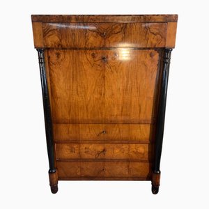 Biedermeier Secretary in Walnut with Columns, 1830