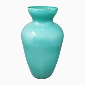 Aquamarine Vase in Murano Glass attributed to Ca Dei Vetrai, Italy, 1970s