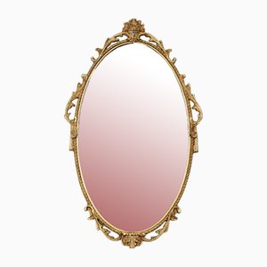 Specchio ovale decorato in oro