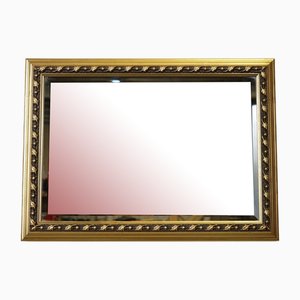 Specchio smussato rettangolare decorato in oro