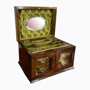Victorian Burr Walnut Jewellery Box, 1870s