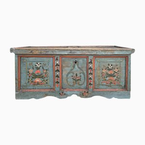 Early 19th Century Blue Floral Painted Chest