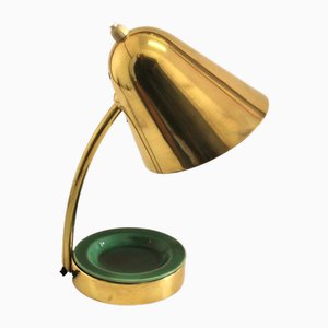 Lampada da tavolo regolabile in ottone di Jacques Biny per Luminalité, anni '50