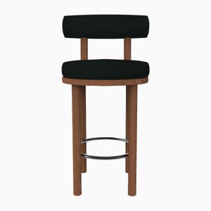 Moderner Collector Moca Bar Chair aus Midnight Stoff & Räuchereiche von Studio Rig