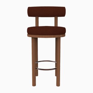 Collector Modern Moca Bar Chair in Wood Fabric and Smoked Oak by Studio Rig