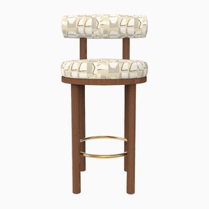 Collector Modern Moca Bar Chair in Hymne Beige Fabric and Smoked Oak by Studio Rig