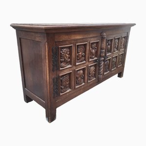 Spanish Sideboard with Door with Carved Roman Faces