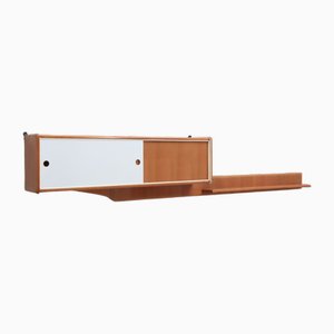 Mid-Century Wall Mounted Console with Storage, 1950s