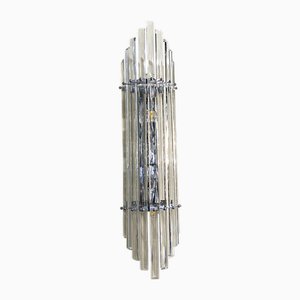 Art Deco Clear Bars Murano Glass Sconces