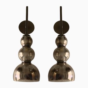 Smoked in Black Nickel Wall Sconces, Set of 2