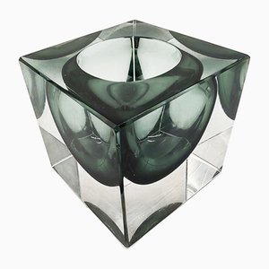 Cubic Ashtray in Murano Glass attributed to Flavio Poli for Seguso, 1960s
