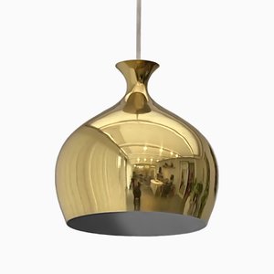 Brass Löken Pendant Lamp by Helge Zimdal for Falkenberg, Sweden, 1960s